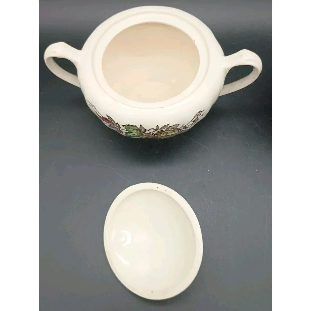 J & G Meakin Welcome Home Creamer Sugar Bowl Lid Autumn Leaves